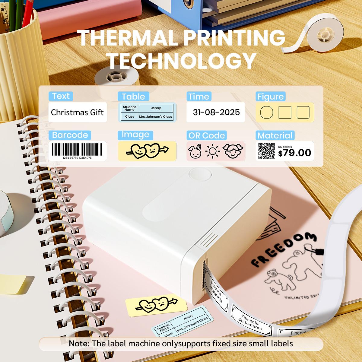 Portable Bluetooth Label Printer, D12 Wireless Handheld Printer with Tape Mini Sticker Maker for Barcodes Storage Office & Home Organization Thermal Printer outdoorfun #SummerVibes