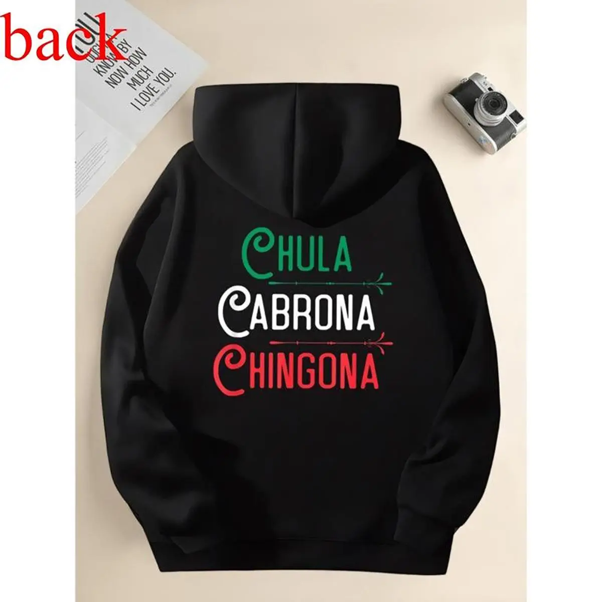 Mexican Chola Chingona T-Shirt Hoodie Graphic Print Streetwear Baddie Aesthetic Aztec Latino Cultural Apparel Classic Made In USA For Women For Men [LunarLoop 180G/230G 100% cotton short-sleeve/hoodie, soft and comfortable]