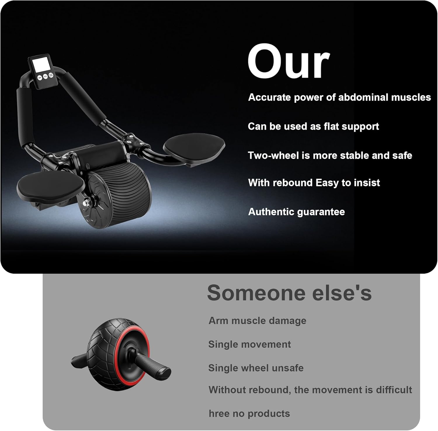 Upgraded Ab Roller Wheel with Timer & Knee Mat,Automatic Rebound Abdominal Wheel with Elbow Support Ab Workout Equipment for Strengthening Core Muscles Abs Exercise Roller for Women Men Upgraded Ab Roller Wheel with Timer & Knee Mat,Automatic Rebound Abdominal Wheel with Elbow Support Ab Workout Equipment for Strengthening Core Muscles Abs Exercise Roller for Women Men