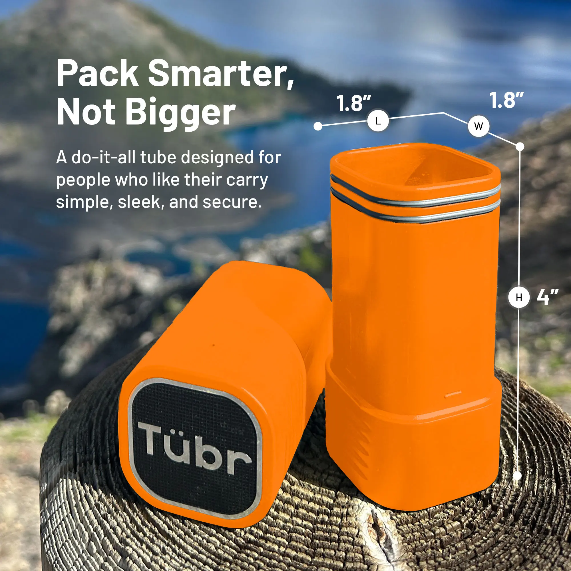 Tübr Stash All-Purpose Smell-Shield Protective Capsule - Durable Lightweight Organizer Flower Box with Lid for 14+ 1g Prerolls, Everyday Carry, Beach Storage Case, Festivals