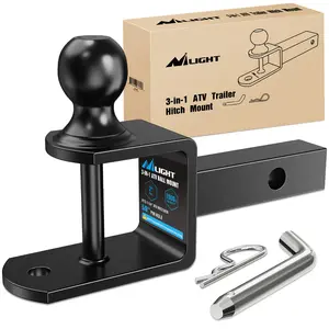 Nilight 3 in 1 ATV UTV Multi Hitch Mount with 2 inch Ball Hitch Rated 2000 LBS Fits 1-1/4 Inch Receiver Winch Strap Loop Rated 5000 LBS