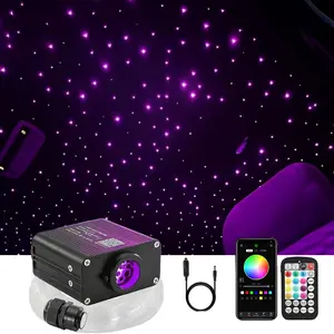 Blue Star Light 16W RGBW 500 pcs Starlights Headliner Kit with Twinkle Star Light Truck Roof Kit by Bluetooth APP & Remote Control 500pcs*0.03in*9.8ft Fiber Optic for Single Cab Truck Ambient Lighting