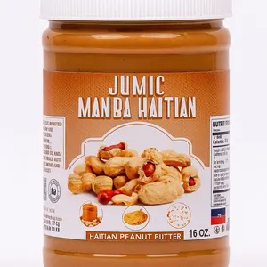 JUMIC Manba Haitian Spicy Peanut Butter 16 oz Sugar Added Authentic Flavor for Snacks and Meals