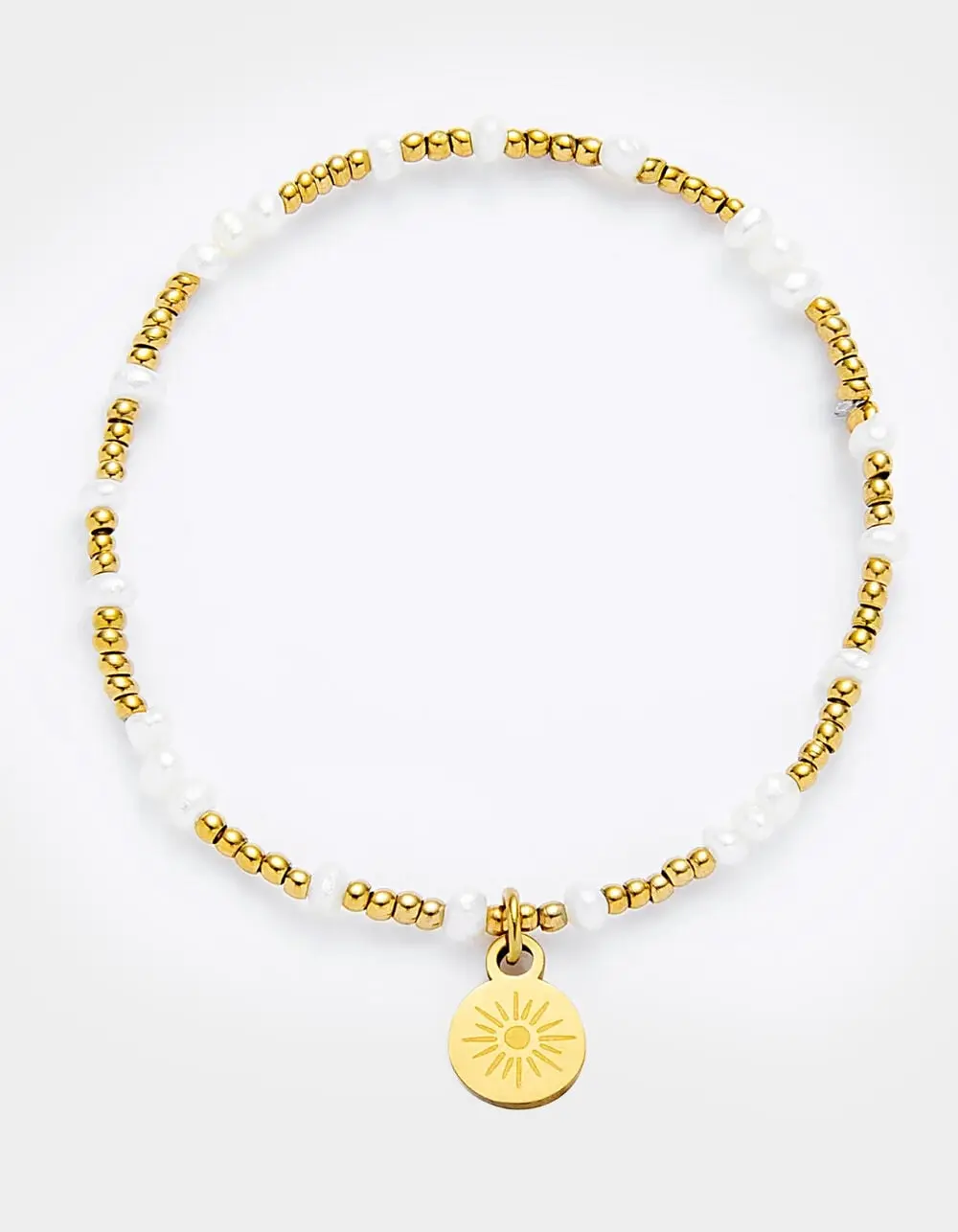 MAUKA  Womens Mixed Gold & Pearl Beaded Bracelet, Multi-Colored