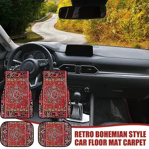 ‌4Pcs Heavy Duty Car Floor Mats Bohemian Persian Carpet Rubber Back Floor Protector Rugs Dirty Resistant Car Accessories‌