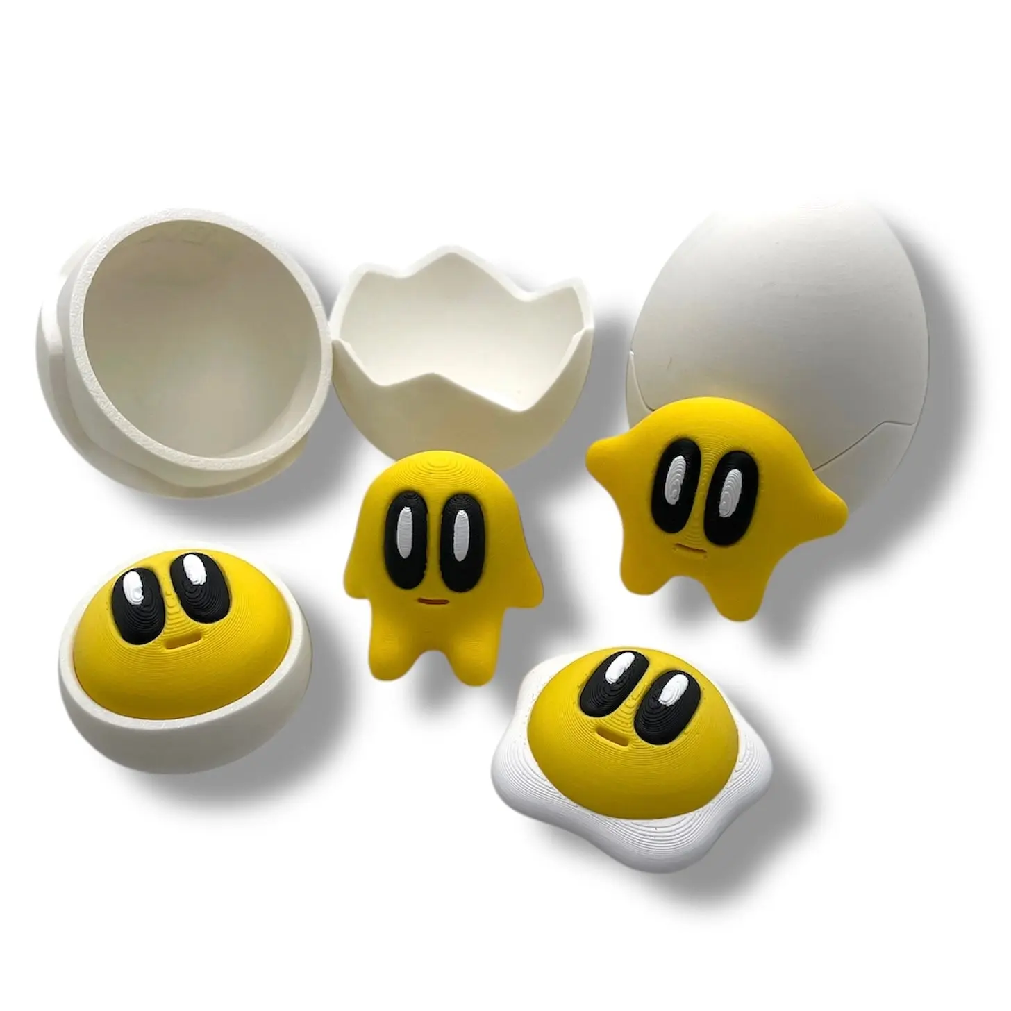 Yolkies Adorable Blob Lab Egg Yolks with Cracked Egg Container - 3d Printed Fun Decor Kitchen Utensils