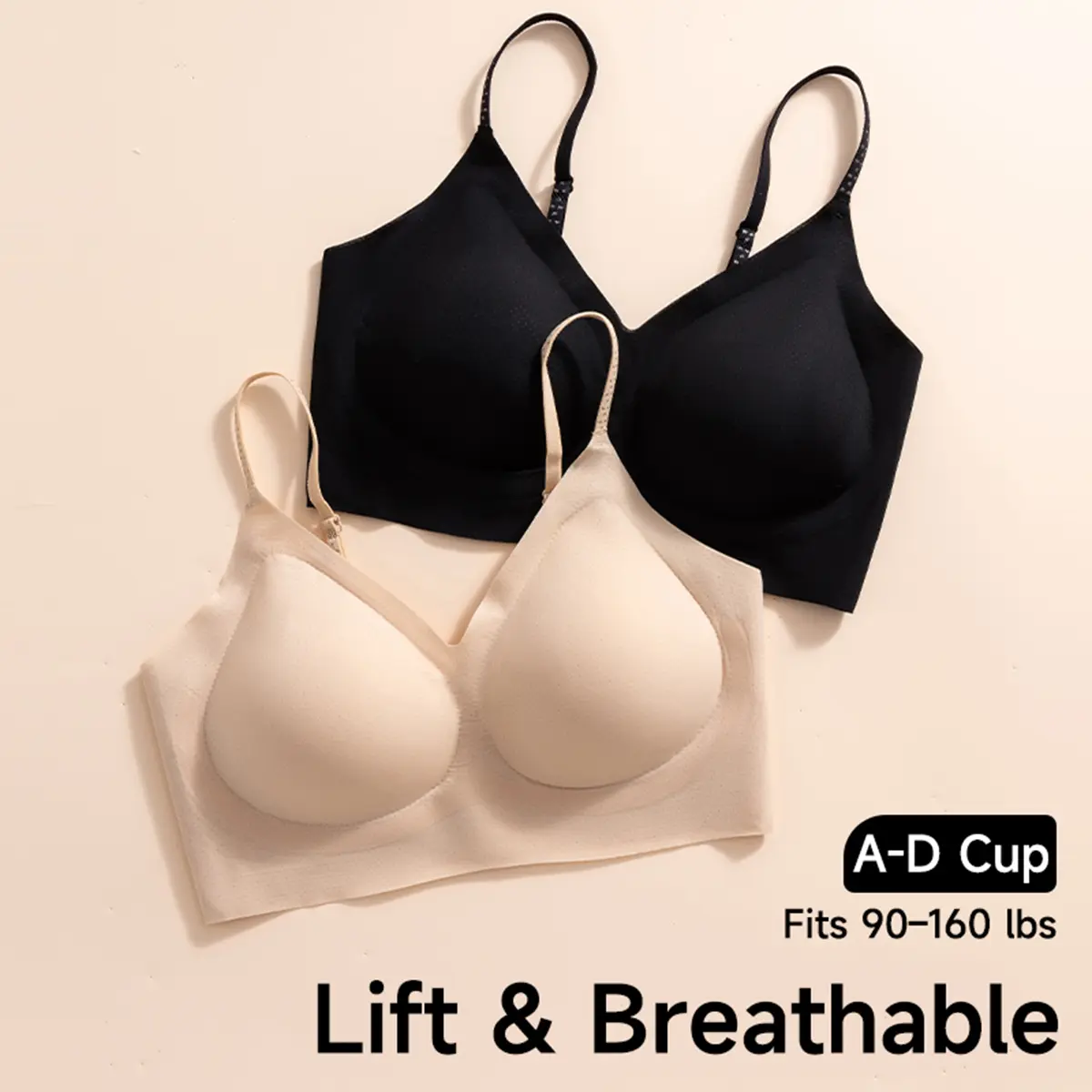 HOTCOM Women's Valentine's Day Solid Wireless Seamless Bra, Soft Breathable Comfort, Versatile Style, Durable Shape Retention, Casual Lady Underwear Gift for Valentine's Day - Womenswear, Bridal summerwins,summerwins