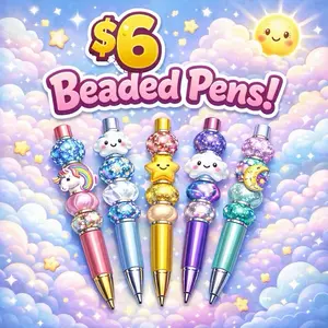 Character Beaded Pens Handmade with Gel Gorilla Glue Secure Design for Long Lasting Use Smoke Free Home Environment