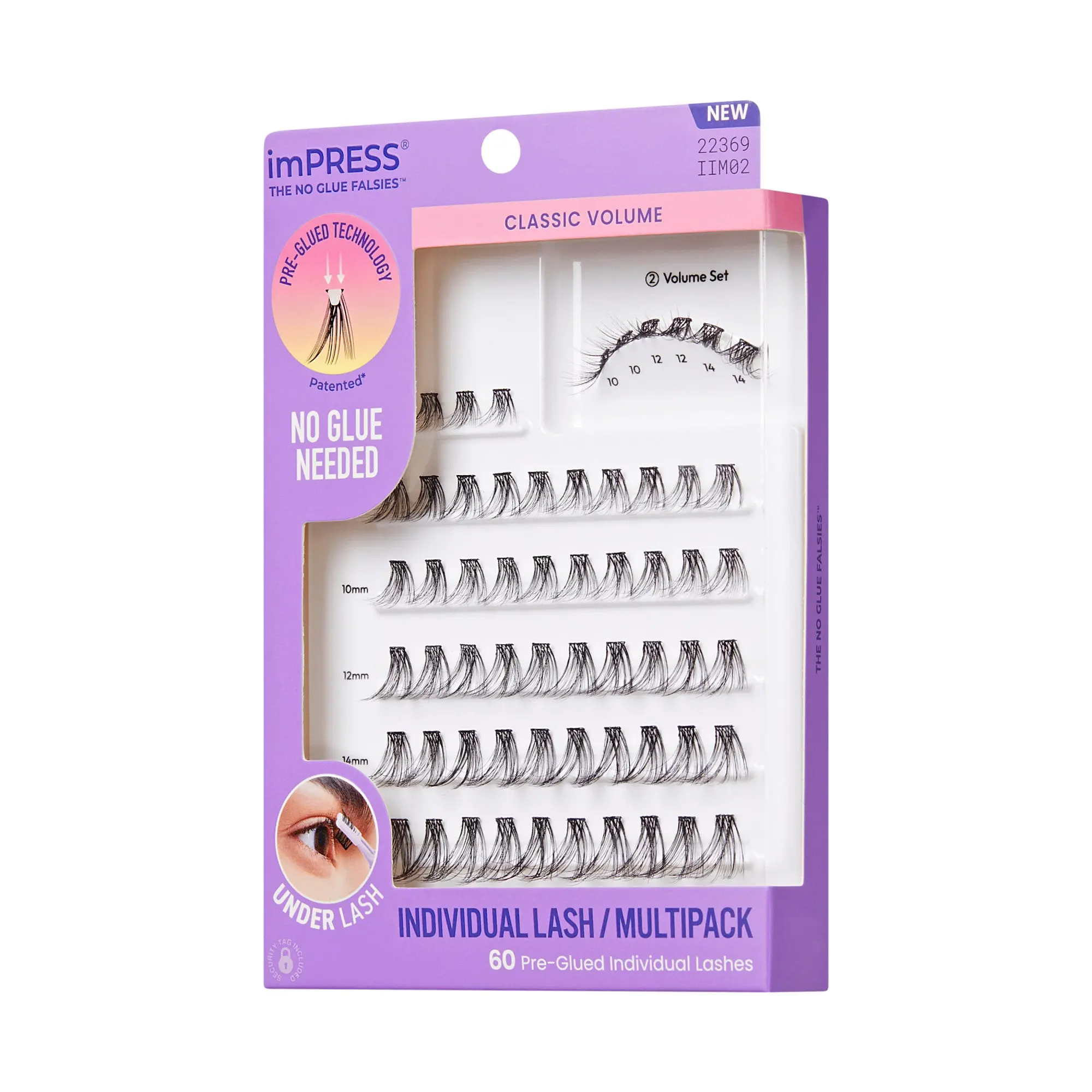 Impress Falsies Pre-Glued Individual Lashes Multipack- Classic Volume