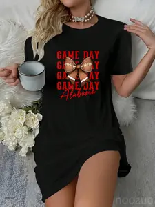 Alabama Football GAMEDAY Pretty Coquette Style Bow Casual Dress