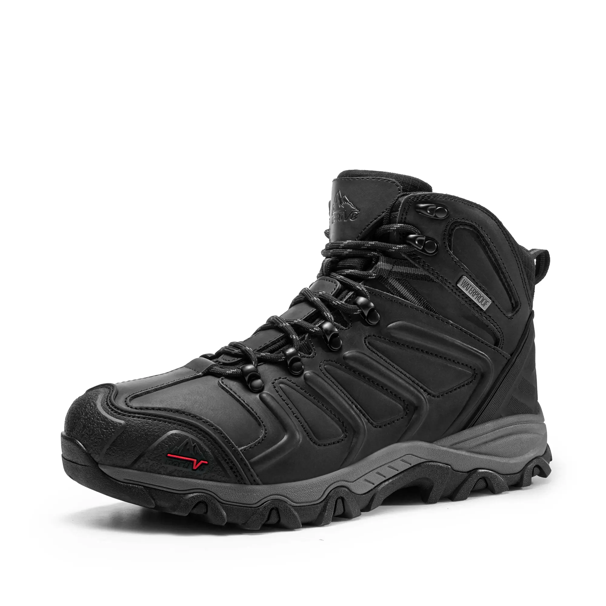 NORTIV 8 Men's Waterproof Ankle-High Hiking Boots, Lightweight Trekking & Camping Shoes with Shock-Absorbing EVA Midsoles for Outdoor Hunting & Backpacking, Shock Absorb., Hiking Trips, Traveling, Flexible