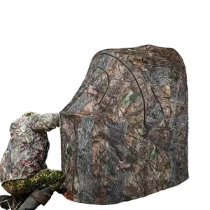 YUANYee See-Through Turkey Hunting Blinds with Chair, Portable 1-Person Ground Blind with Cup Holder, Lightweight Camouflage Tent for Spring Turkey & Deer Hunting
