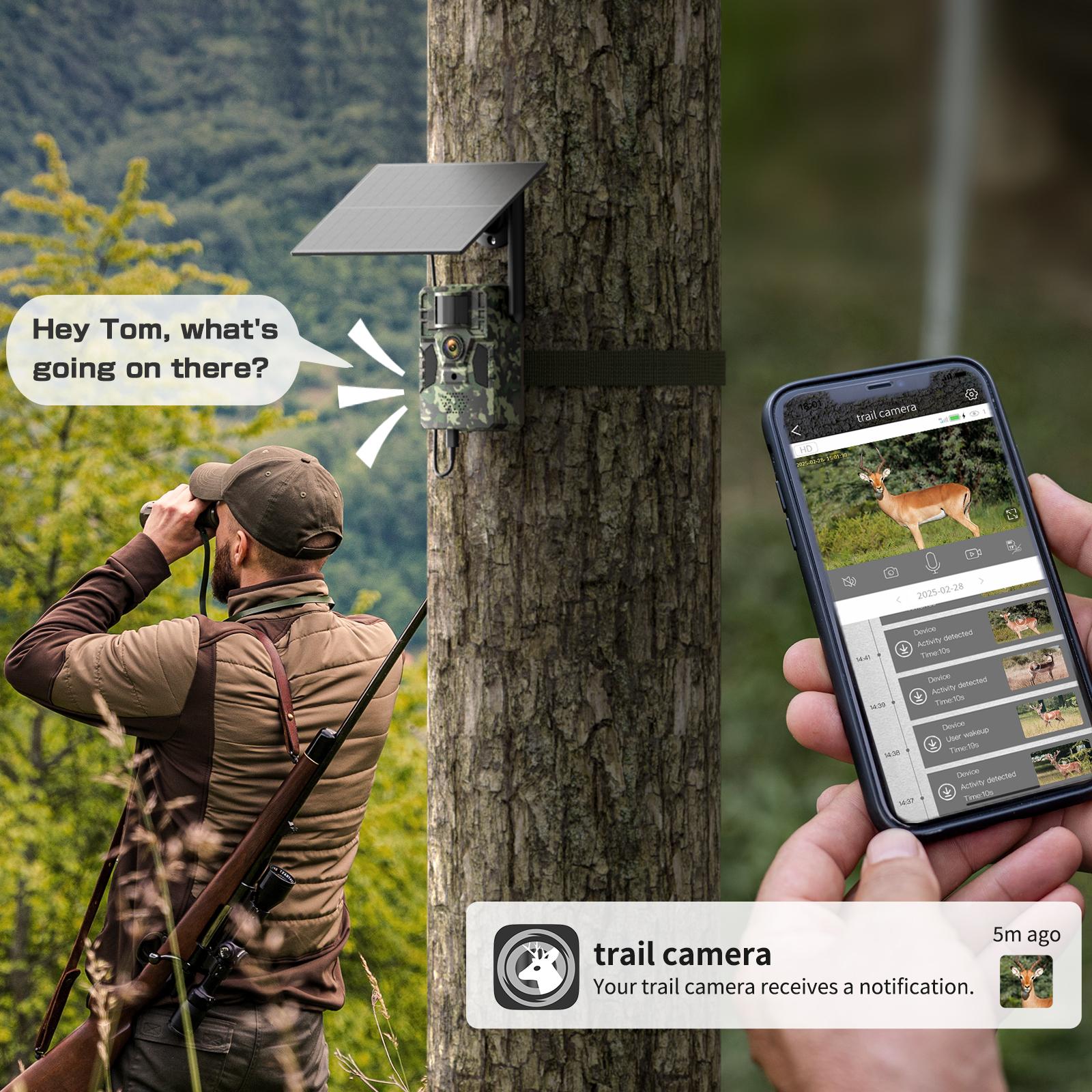 3rd Gen 4G LTE Cellular Trail Camera-2K Live Video,WiFi Not Supported, Remote APP Controlled, WaterProof, Motion Activated, Night Vision, 4G Data Cellular Card Included (Data refill is required for Unlimited 4G data usage)