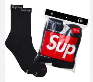 Supreme x Hanes Socks Black (4 PACK)