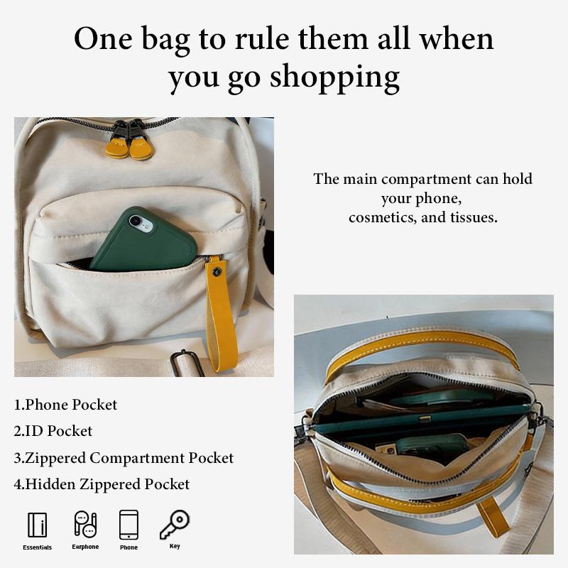 Lightweight Nylon Crossbody Bag for Women – Large Capacity Shoulder Purse with Front Pocket for Daily Use