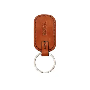 ROYAL Tan Leather Key Chain – Full-Grain Leather Minimalist Keyring Durable & Stylish for Home Car & Office