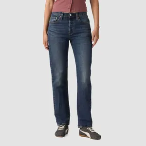 Levi’s Women’s 501 High-Rise Straight Leg Jeans, Midweight Stretch Denim