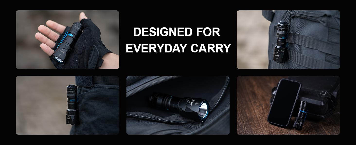 WUBEN T4 Tactical Flashlight, 850LM, 401m Long Beam, Type-C Rechargeable, 70H Runtime, IP68 Waterproof, Aerospace Aluminum, EDC for Outdoors & Duty