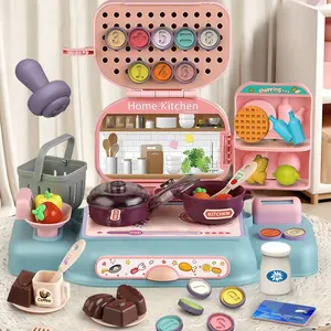 4 in 1 Color Dough Set for Kids 3-5 4-8 Play Kitchen 59Pcs Ice Cream Slime Tools Accessories Kit Playset Noodle Hamburger Maker Food Toy Birthday Gift