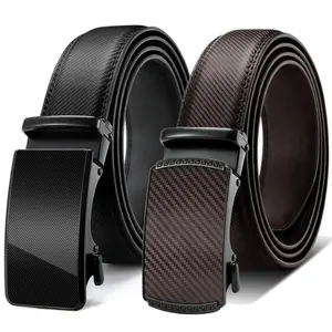 HAGIG Men's Belt Leather Ratchet Belt for Men Dress Casual Every Day with Adjustable Buckle, Trim to Fit