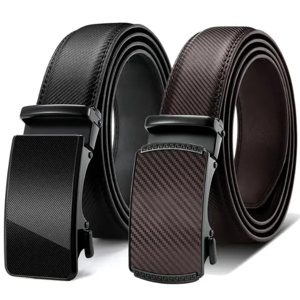 HAGIG Men's Belt Leather Ratchet Belt for Men Dress Casual Every Day with Adjustable Buckle, Trim to Fit