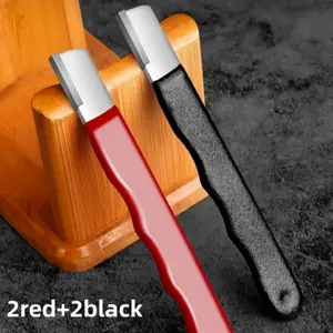 Sharpening tools, 2black and 2red,Dual-Color Sharpening Stone Tungsten Carbide Blade Sharpener for Kitchen/Shears, 20mm Precision Edge with Ergonomic ABS Handle Knives