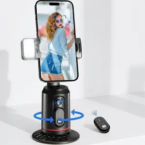 AI Auto Face Tracking Tripod with Selfie Light - 360° Smart Gimbal, 70" Selfie Stick, No App Needed, Summervibes Content Creator Kit for Her