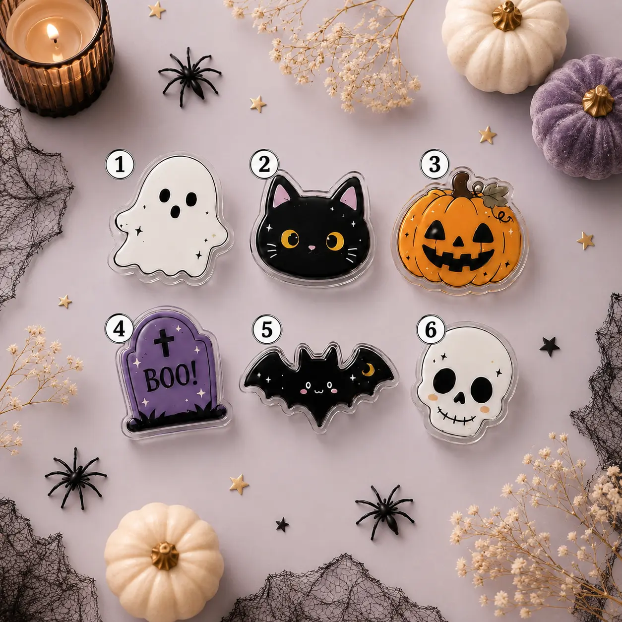 Cute Spooky Halloween Elements Acrylic Phone Grip Collapsible Stand Cute Spooky Halloween Elements Acrylic Phone Grip Collapsible Stand