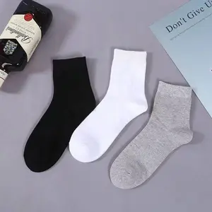 Everyday Unisex  mid-calf socks, 10 pairs + 1 pair in black, white, and gray color Breathable, Odor-Resistant, All-Day Comfort