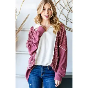 Sequin Sweetheart Contrast Top