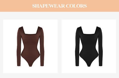 Popilush The Shapewear Bodysuit Long Sleeve Square Neck Shapewear Bodysuits Womenswear Tops Lady  Comfort