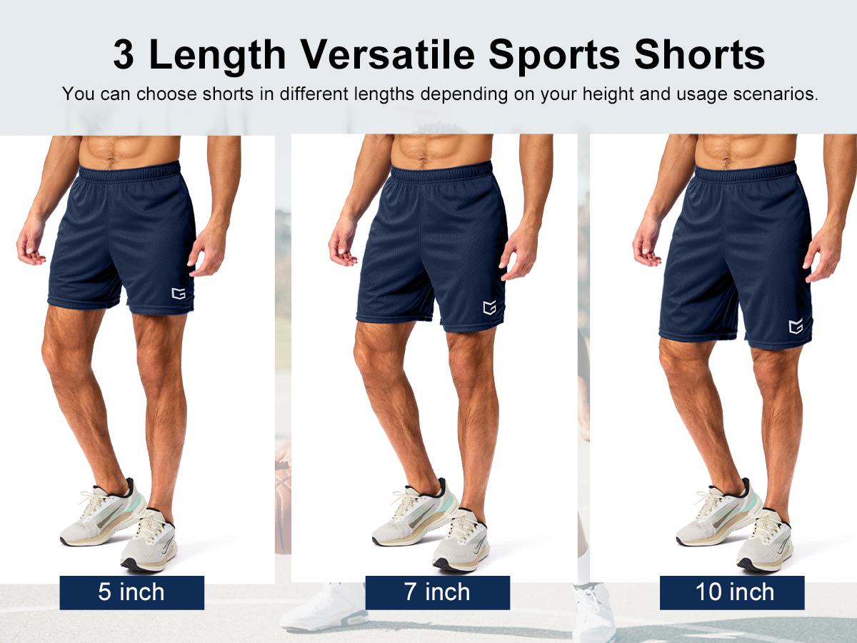 [Clearance] G Gradual Men's Gym Shorts with Zipper Pockets 5"/7"/10" Basketball Shorts Breathable Athletic Mesh Lightweight Quick Dry Shorts for Workout Running Tennis