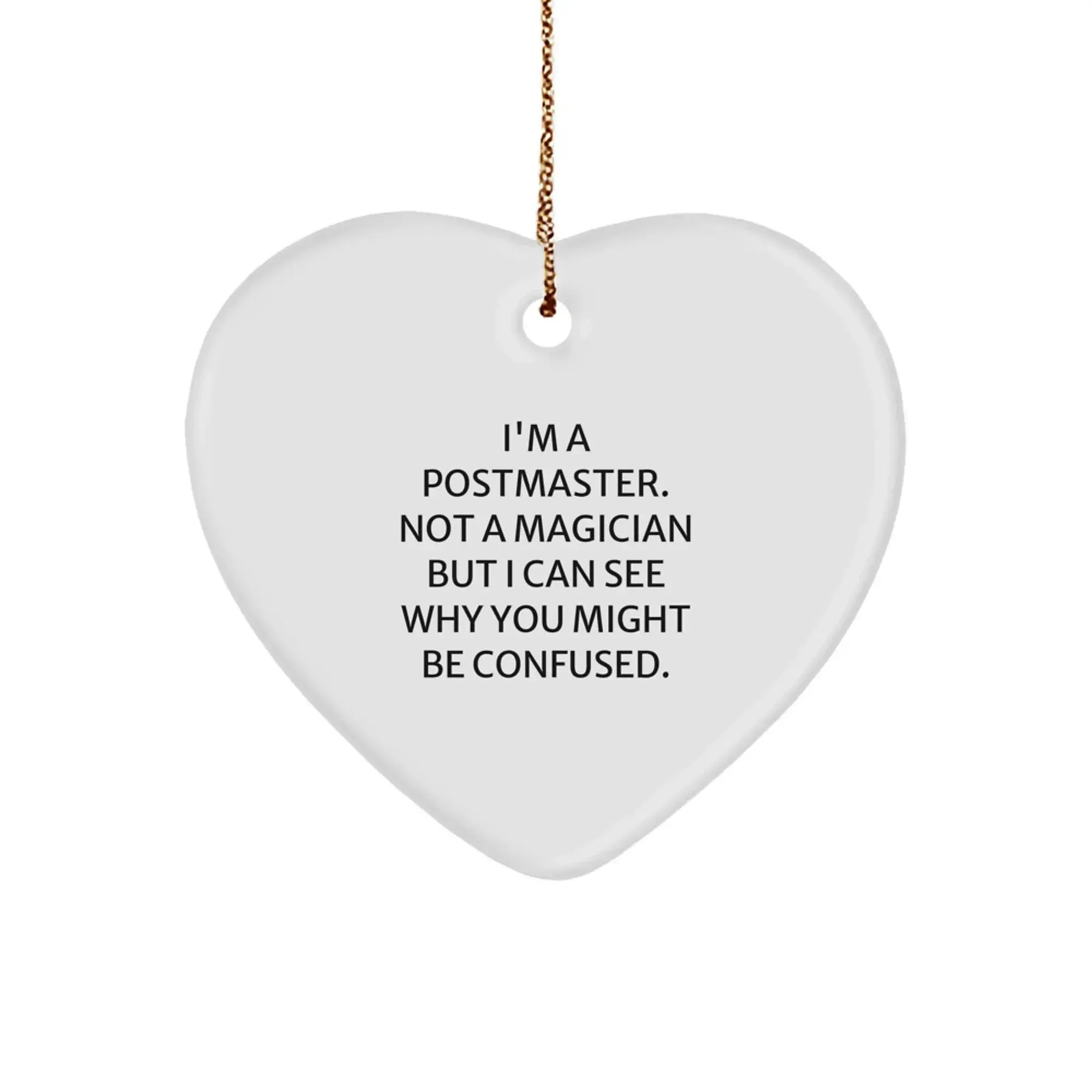 Funny Postmaster Gifts from Friends, Heart Ornament for Men or Women, Gift for Postmaster, Christmas Unique Gifts