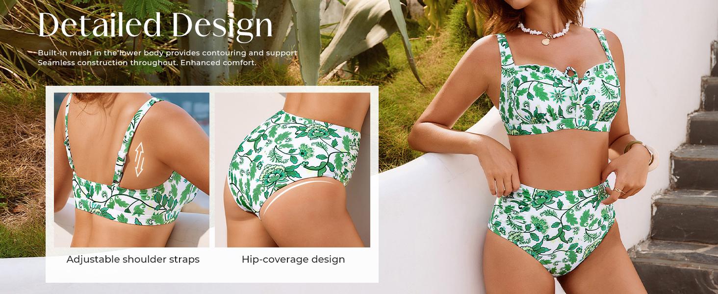 Hanna Nikole Modest Swimsuits for Women 2026 High Waisted Bikini Sets Tummy Control Tie Cut-Out Bathing Suits Hanna Nikole Modest Swimsuits for Women 2026 High Waisted Bikini Sets Tummy Control Tie Cut-Out Bathing Suits