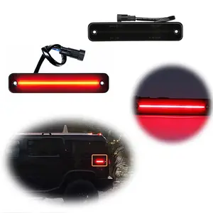 2pcs For 2003 2004 2005 2006 2007 2008 2009 Hummer H2 Rear LED Red Side Marker Signal Lamps Lights Smoked,Replace OEM 25952319