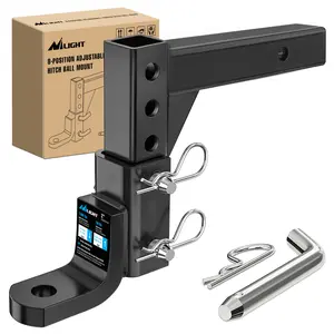 Nilight 8-Position Adjustable Trailer Hitch Ball Mount Fits 2 Inch Receiver with 5/8" Pin Lock 7500 lbs 9-1/2" Drop 8-1/4" Rise 1" Hole Hitch for Trailers Boats Pickups RV