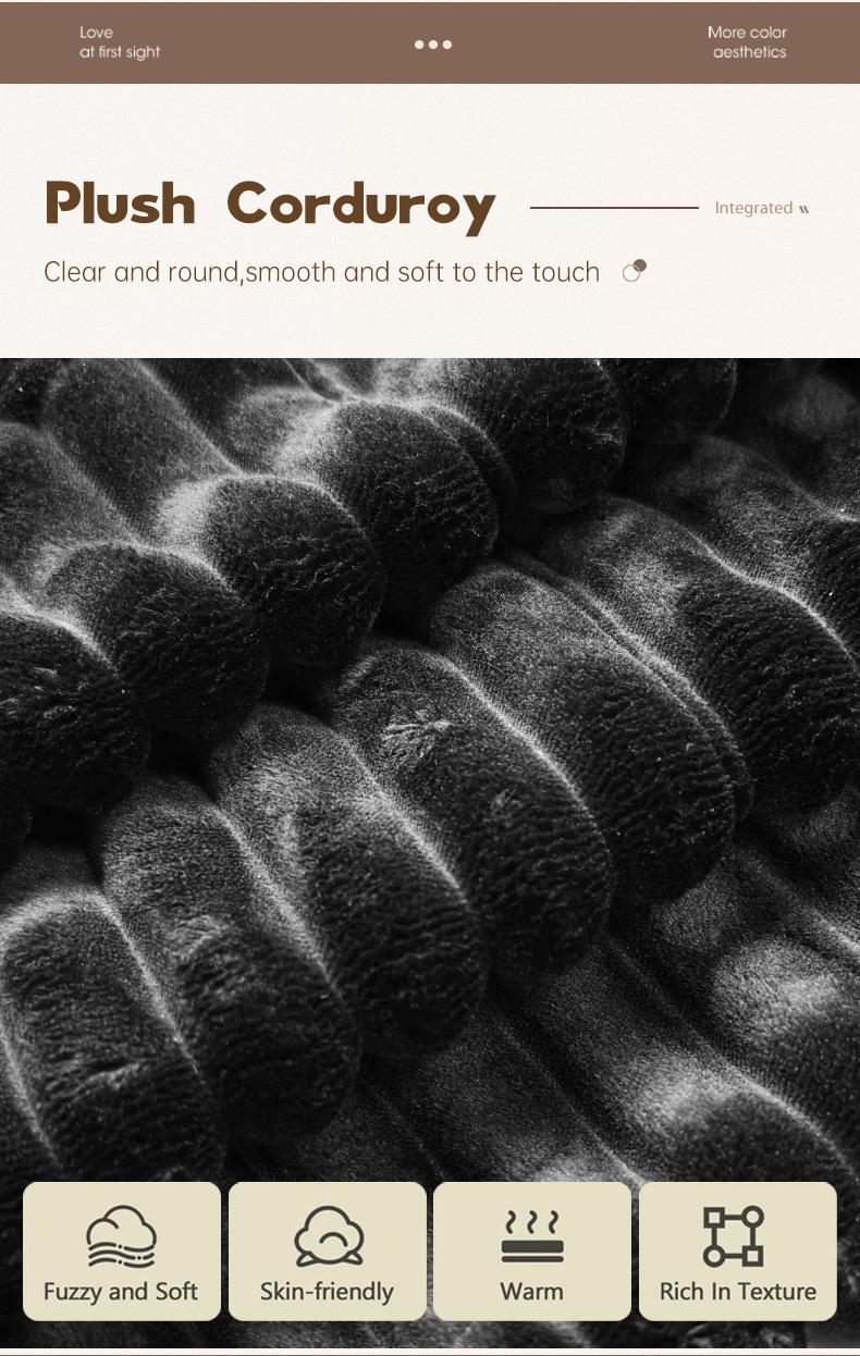 Comfortable U-shape Modular Corduroy Sofa 131.8'' Boneless Sectional No Assembly Needed 6 Free Pillows Living Room Furniture 3 Packages Shipping