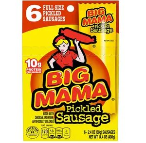 Penrose Big Mama Pickled Sausages, 2.4 Ounce, 6 Pack