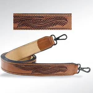 American Darling Hand Tooled Genuine Leather Crossbody Handle Strap for Bags Phone Keychain Wallet Purse Clutch Cellphone