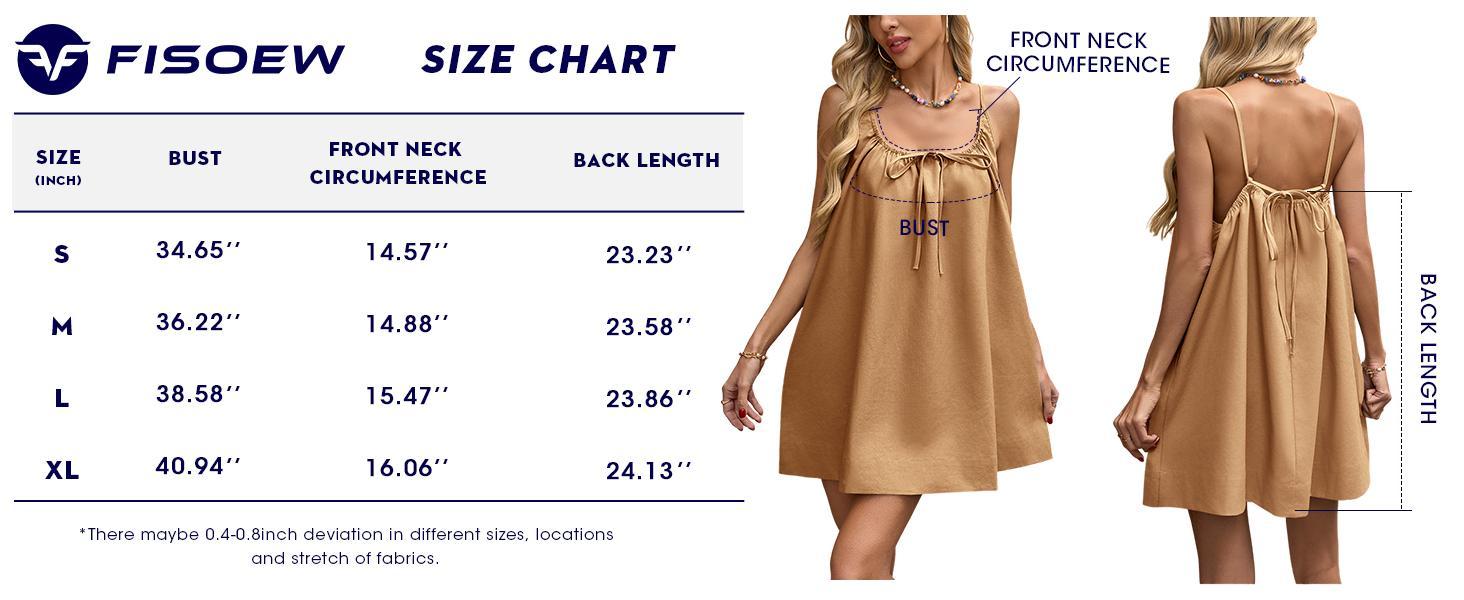 Fisoew Women Summer Sleeveless Mini Dress Tie Back Casual Loose Sexy Trendy Swimsuit Coverup #Springtok