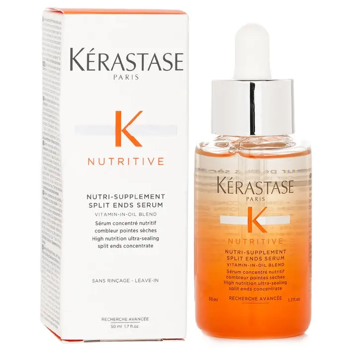 Kerastase Nutritive Nutri Supplement Split Ends Serum, Nourishing Haircare - Glossy Hair Moisturizing Treatment, Natural Haircare Solution, 50ml/1.7oz, Nourishing Hair Treatment, 95% Natural