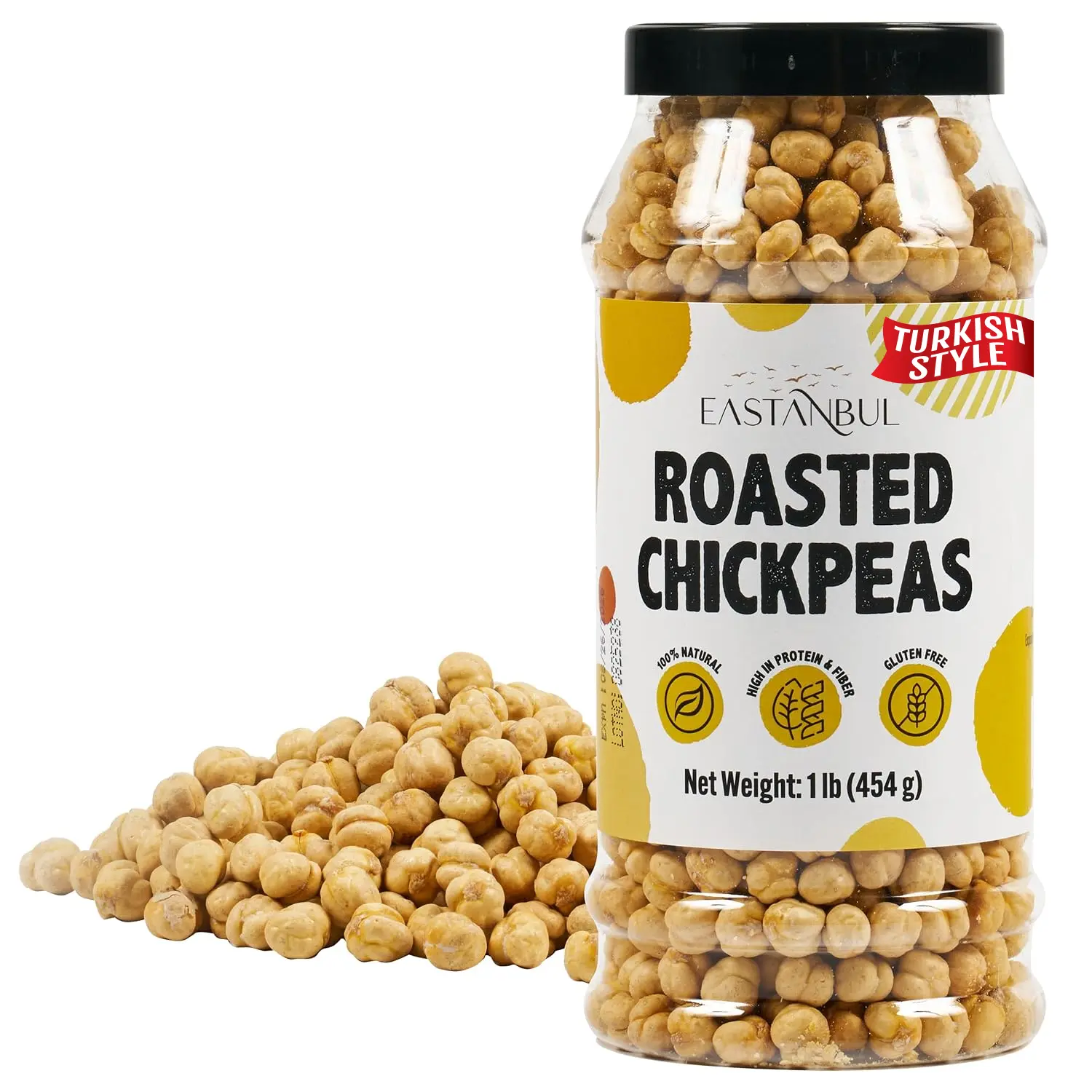 Eastanbul Roasted Chickpeas, 1 lb (454 g), Crunchy Lightly Salted Garbanzo Bean Snack, High in Protein & Fiber, Gluten Free, Turkish Style