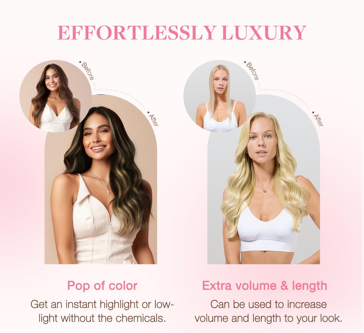 GOO GOO Invisi Edge Clip in Hair Extensions Straight Injected Seamless PU Clip in Hair Extensions Natural Virgin Real Human Hair#Greenish#TikTokShopSpringGlowUp