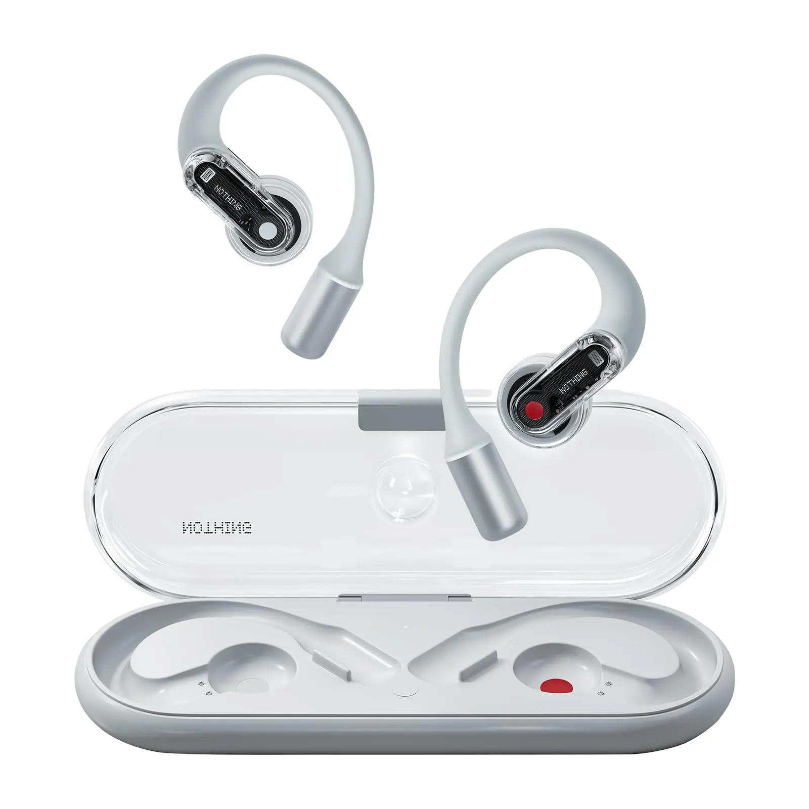 Nothing Ear (Open) Open-Ear Headphones, Earbuds with Earhooks, Clear Voice Technology with 2 Mics, BT 5.3, Fast Charging, Compatible with iPhone & Android -White