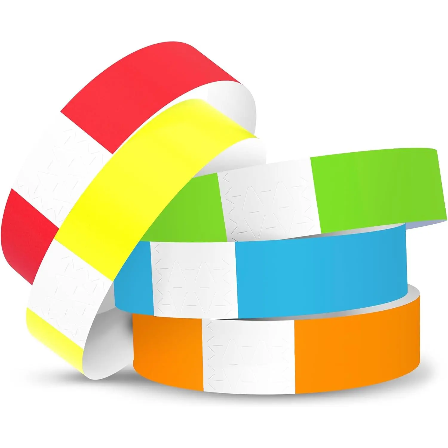 500-Count Flexible 5-Color Variety Pack Lightweight Waterproof Paper Plastic Wristbands - Tamper-Evident Event Admission ID Bracelets for Concerts, Gifts, Crowd Control
