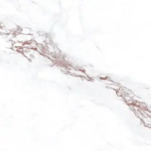 My Luxury Flooring MK PANTON Calcatta Oro Red Porcelain Tiles - 24 x 48 Inch White Calacatta Marble Gold Red Veining - Glossy Finish 15.5 Sqft per Box | Pallet of 10 Boxes (155 sq-ft)