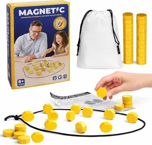 Magnetic Strategy Game with 20 Travel-Stones, Chess 3 String & Portable Storage Bag, for Family & Party & Travel& Camping, Exciting Game for 2 Player Games set interactive board game