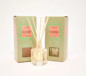 HomeWorx by Slatkin + Co. S/2 SpringFling Reed Diffusers Pineapple Sea