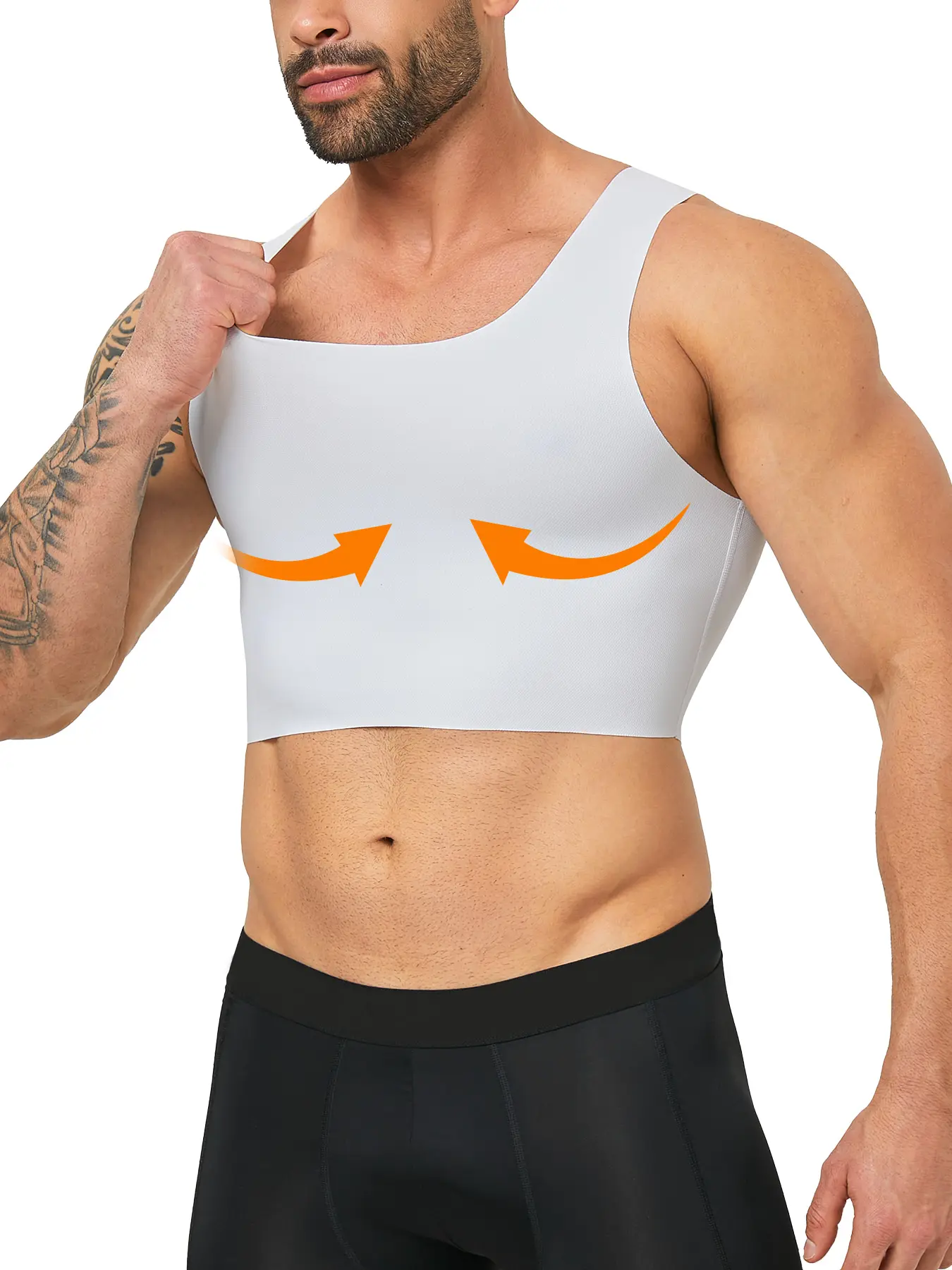 1/2 Pack Unisex Stretchy Classic Fitness Shapewear Vest, Breathable Seamless Compression Chest Binder, Invisible Slimming Tank Top, Ideal for Gynecomastia and Transgender People, Compression Top