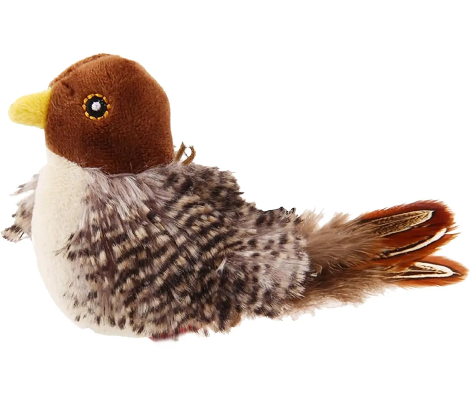 Interactive Cat Toys Squeaky, Stimulated Chirping Bird Toy Making Noise,Automatic Chirp Bird Cat Toy with Feather Tail, Melody Chaser Play and Squeak Kitten Toy for Boredom